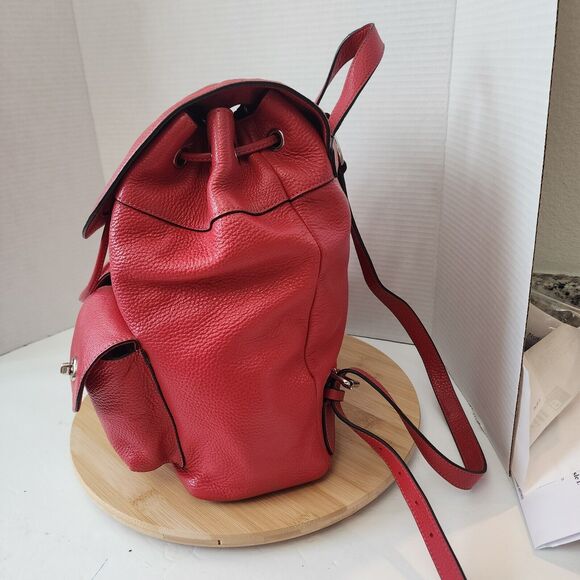 COACH Billie Rucksack Backpack bag purse Red Pebbled Leather with COA Vtg F29008 main image 11